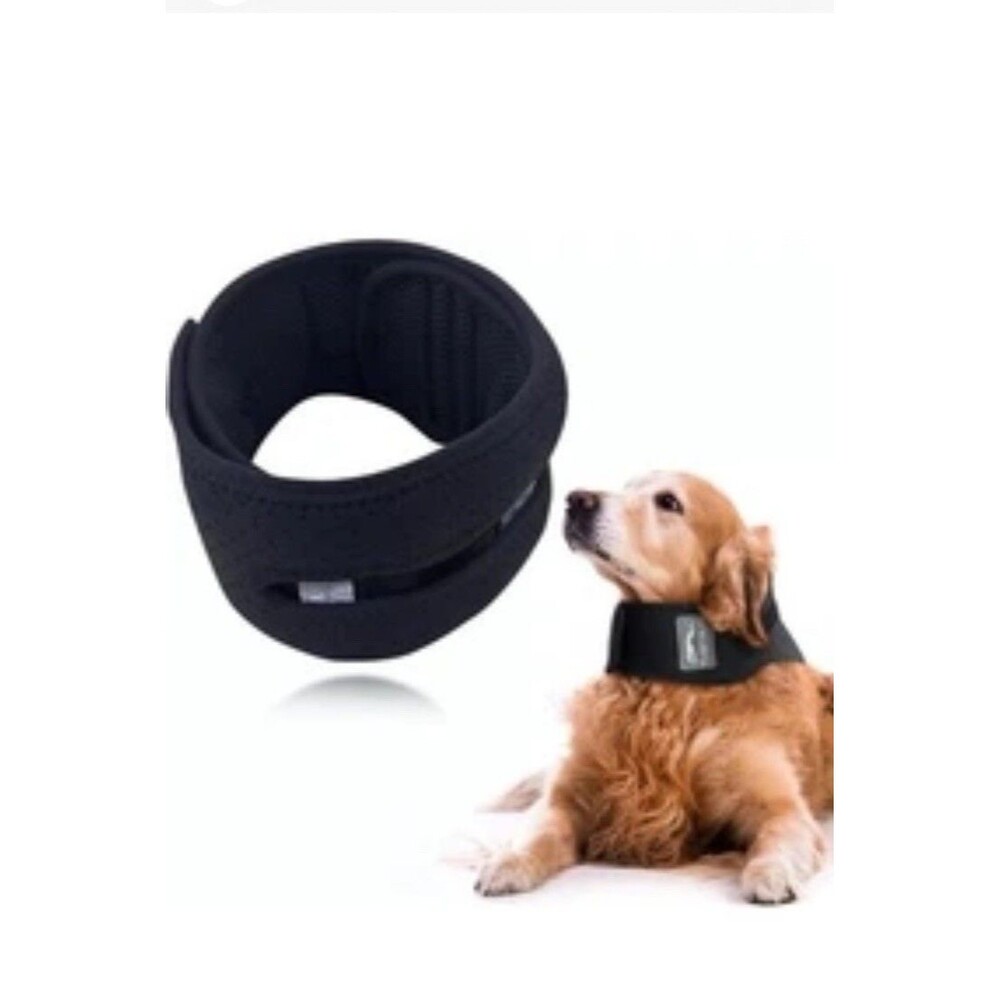 Furtent Dog Neck Brace Support Cervical Sprain Instability Adjustable Black, XXL